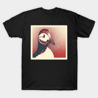 Artistic Retro Poster Puffin's head Cute Hand drawn animal Gift T-Shirt